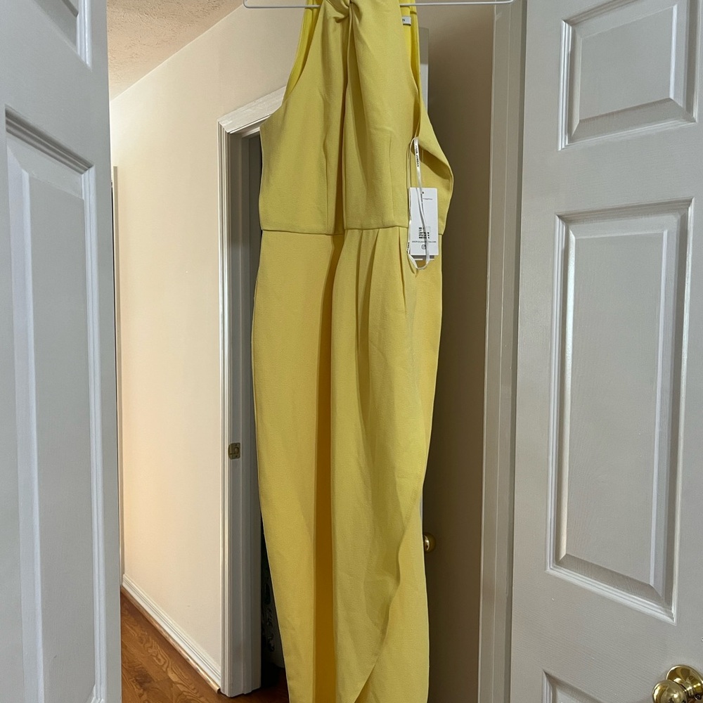 Julia Jordan Yellow Knot Neck Sheath Dress